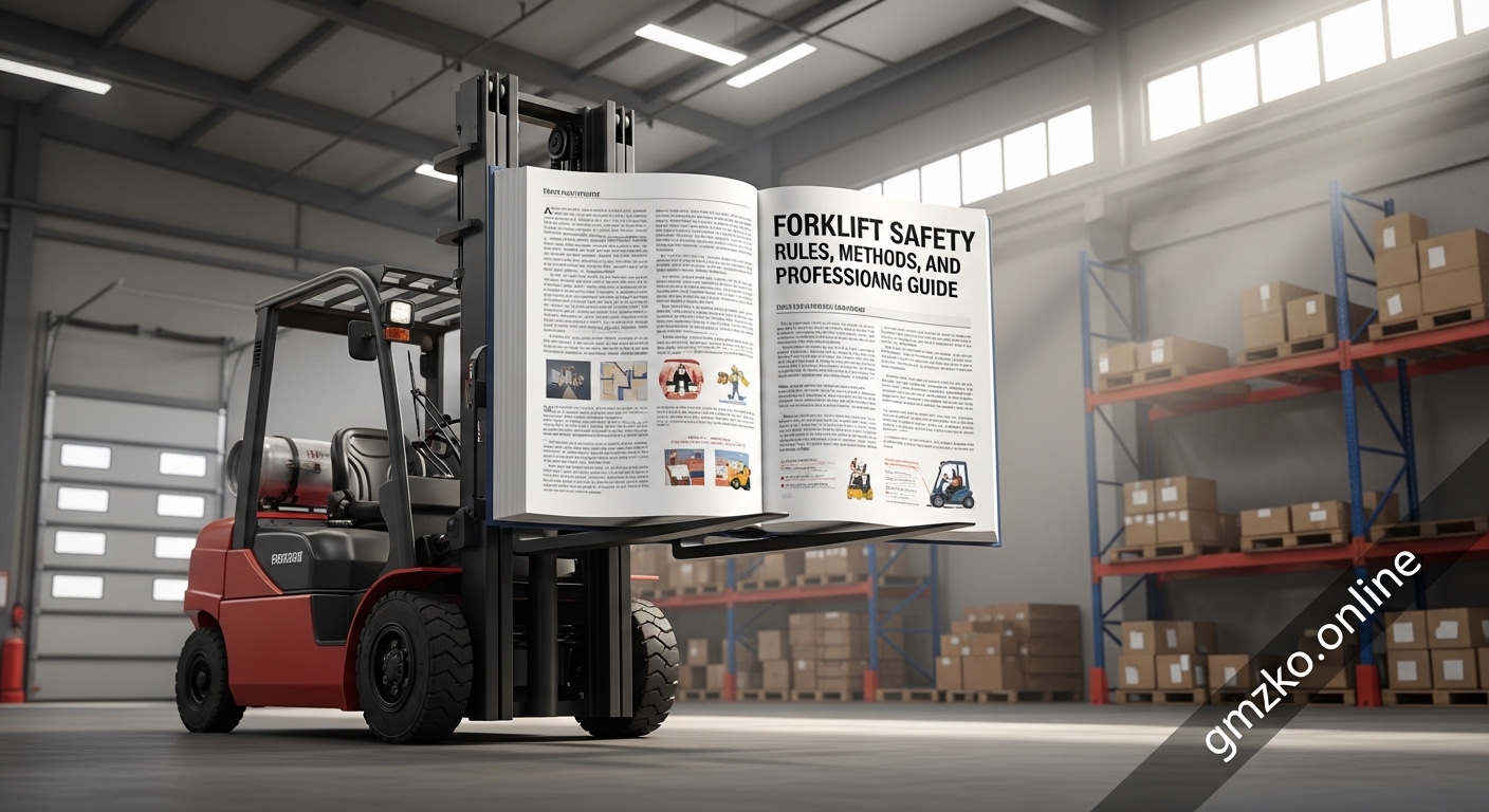 Large capacity forklift lifting smaller forklift for transport and maintenance
